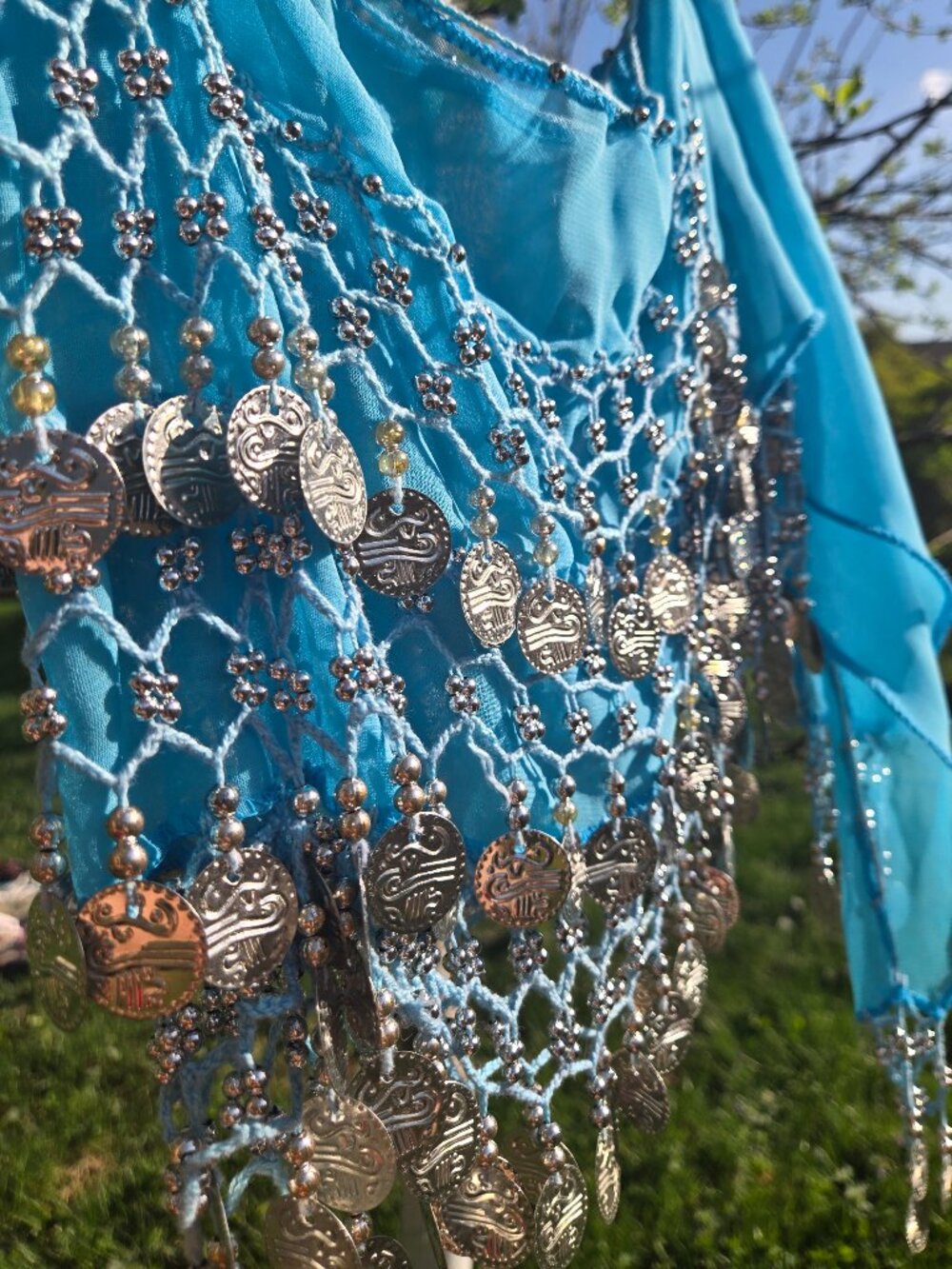 Chiffon belly dancing hip scarf /skirt /belt - Picture 6 of 9